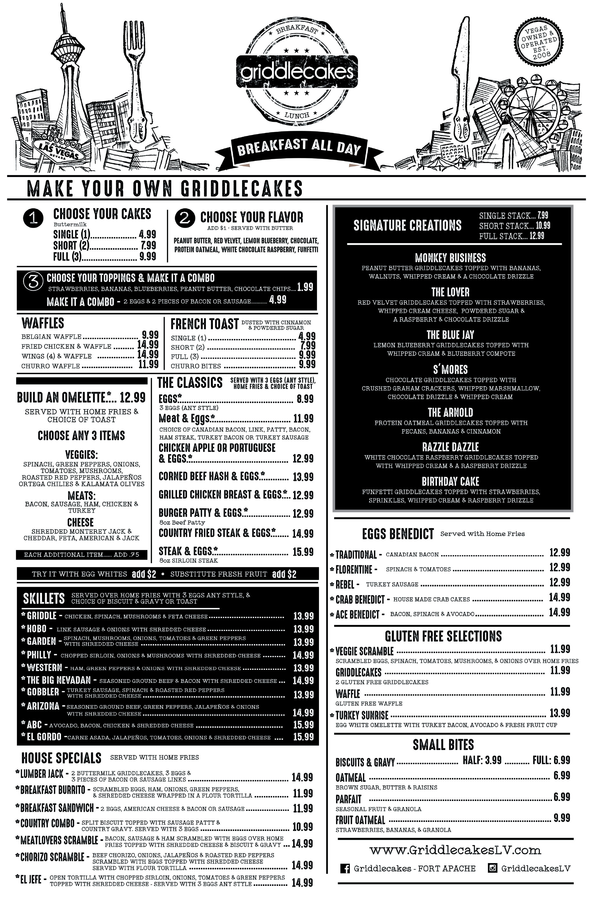 Our Menu Griddlecakes